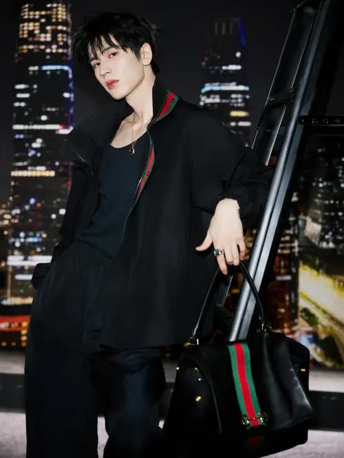 ▲▼張凌赫分享幫GUCCI拍攝的宣傳照，只見他一身品牌行頭，演繹GUCCI Paparazzo手提肩背包，帥度破表。（圖／翻攝自张凌赫IG＠zhanglinghe__1230）
