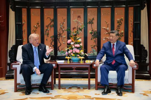 Donald Trump and Xi Jinping meet again at Zhongnanhai on the morning of May 15. (AP/TPGNews)