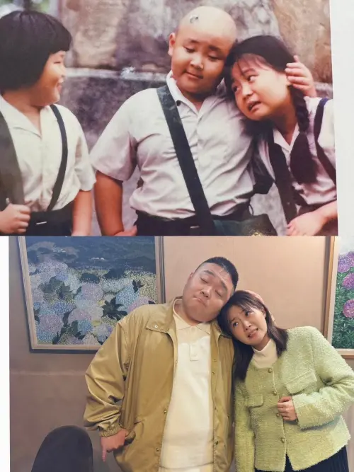 ▲楊小黎（上下圖右）、郝劭文復刻當前《狗蛋大兵》劇照，情懷滿滿。（圖／翻攝自楊小黎 Shiauli Yang臉書）