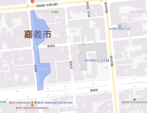 ▲嘉義市5月18日停水影響範圍。（圖／台灣自來水公司）