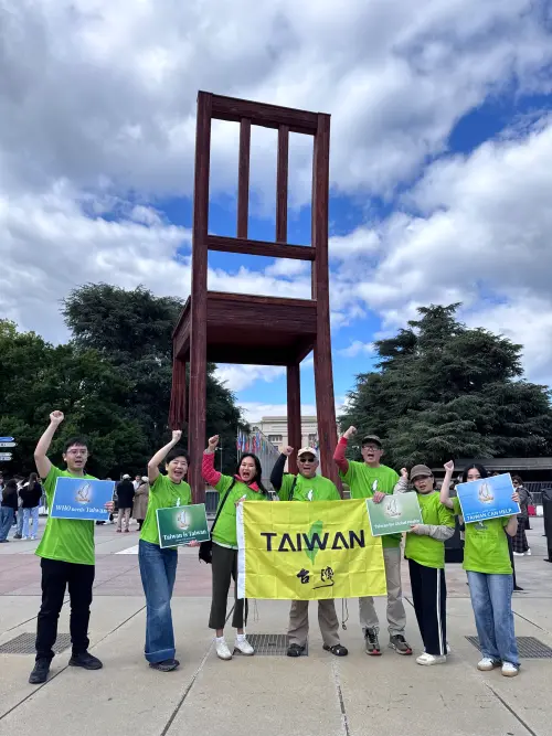 ▲世界衛生大會（WHA）舉行前夕，台灣醫界聯盟與多個台灣、美洲民間團體16日在日內瓦發聲，呼籲世界衛生組織（WHO）納入台灣參與全球衛生體系。（圖／林世嘉提供）