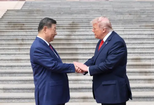 US President Donald Trump meets with Chinese President Xi Jinping in Beijing on May 14. (The Ministry of Foreign Affairs of the People's Republic of China)