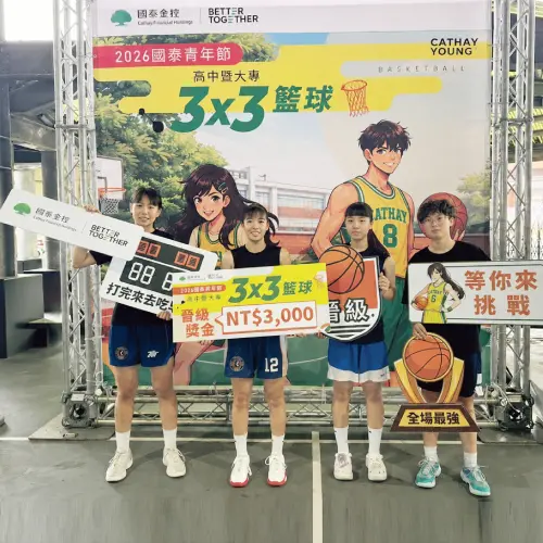 ▲林宇榛(右一)是小美小帥隊長,一年內南征北討成為3x3籃球獎金獵人。（圖／李亦伸提供）