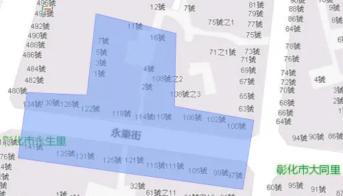 ▲彰化縣彰化市5月20日停水影響範圍。（圖／台灣自來水公司）
