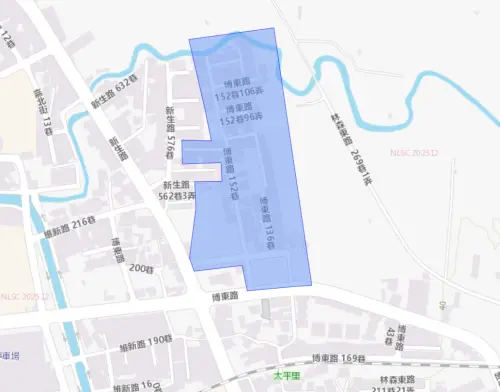 ▲嘉義市東區5月20日停水影響範圍。（圖／台灣自來水公司）