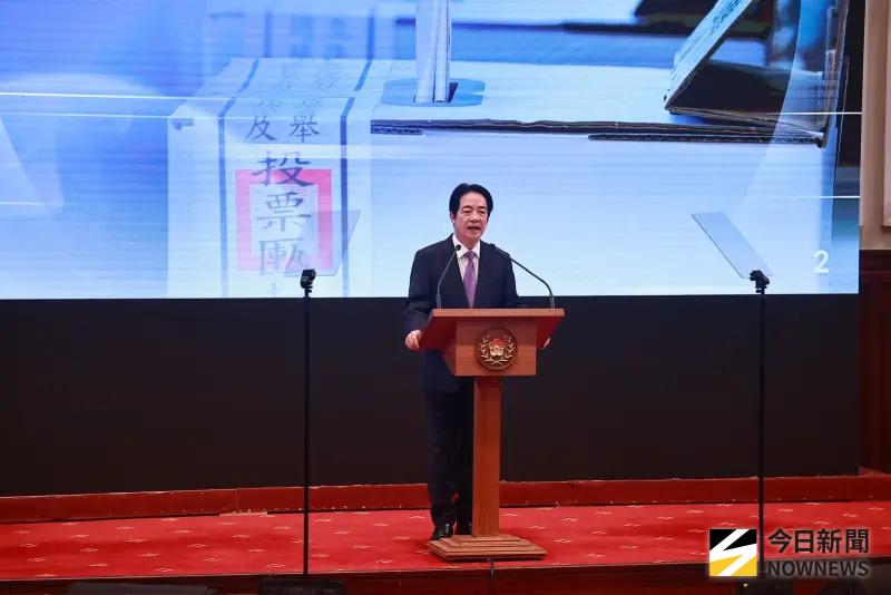    ▲總統賴清德發表執政兩周年談話。（圖／記者葉政勳攝）  