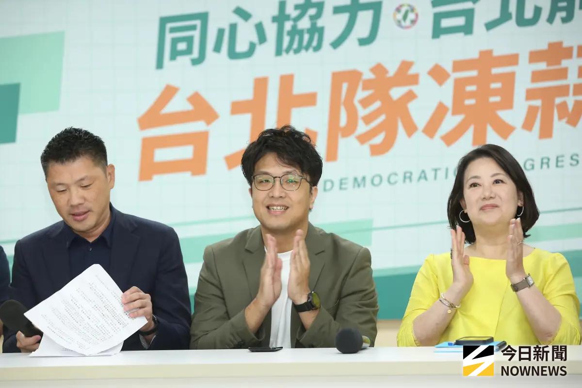 ▲民進黨台北市長參選人沈伯洋拜會台北市議會民進黨團。（圖／記者邱曾其攝）