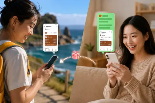 ▲eSIM轉贈，可以一次購買多張 eSIM，並直接透過 LINE 分享給旅伴或是要出國的親友。（圖／業者提供）