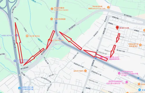 ▲台中龍井5/20送肉粽路線示意圖。（圖／GoogleMaps）