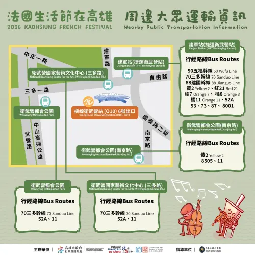 ▲「2026 法國生活節」交通資訊（圖／高雄市政府提供）