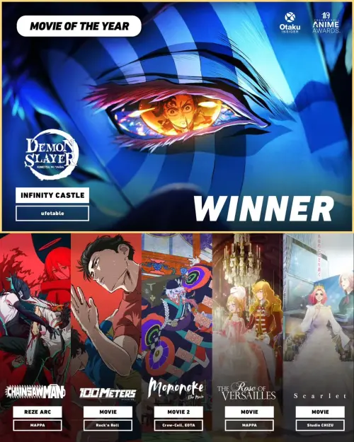 ▲最佳年度劇場版：《鬼滅之刃 無限城篇》。（圖／Crunchyroll ）