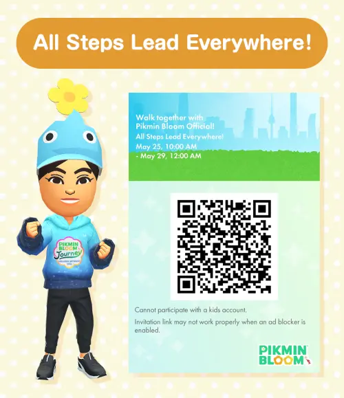 ▲皮克敏手遊《Pikmin Bloom》，官方舉辦「步步四通八達」Party Walk活動。（圖／《Pikmin Bloom》官網）