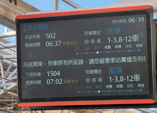 ▲高鐵苗栗路段今日凌晨發生號誌異常，導致列車只能採單線雙向方式運行，全線車次延誤超過20分鐘。（圖／翻攝自Threads@nerolinici_）
