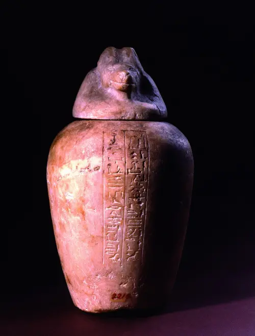 ▲亡者塔哈蕾特的卡諾皮克罐。（圖／翻攝自國立歷史博物館FB、©Museo Archeologico Nazionale di Firenz）