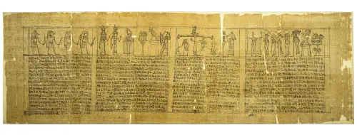 ▲女子喪葬莎草紙。（圖／翻攝自國立歷史博物館FB、©Museo Archeologico Nazionale di Firenz）