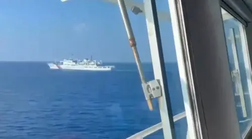 Footage filmed from the CGA patrol ship Taichung monitoring the Chinese Coast Guard vessel 3501. (CGA)