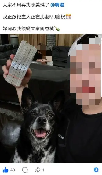 ▲全民協尋陳美琪過程中，曾出現AI假照片與惡搞訊息，還有人自製手拿50萬、和陳美琪合照的假照片謊稱「找到了」，行為非常可惡。（圖／翻攝自臉書）