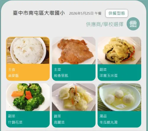 ▲大墩國小在校園食材登錄平台上的湯品照片，一碗就有3顆脆丸。（圖／翻攝教育部校園食材登錄平台，2026.05.26）