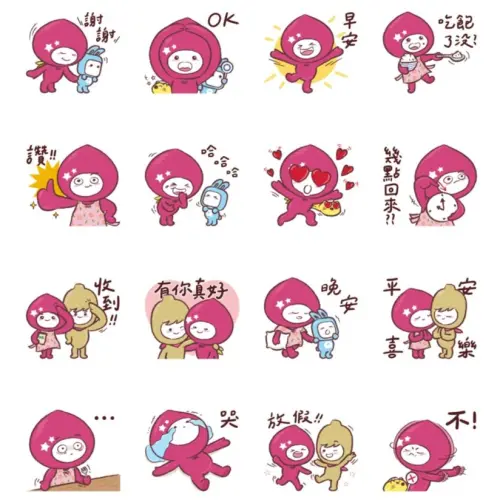 ▲LINE免費貼圖「momo co的家庭日常」。（圖／取自LINE）