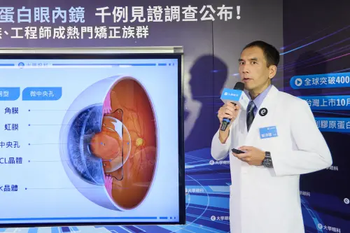 ▲大學眼科院長張沛瑞分享，科技島高壓用眼環境帶動視力升級需求，EVO ICL因不改變角膜結構的「加法原則」及可逆性，成為許多工程師與科技菁英的視力矯正首選。（圖／大學眼科提供）