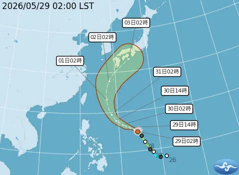 ▲颱風薔蜜整體路徑為遠離臺灣趨勢，但仍可能間接使東北風略為增強並挾帶水氣。（圖／中央氣象署）