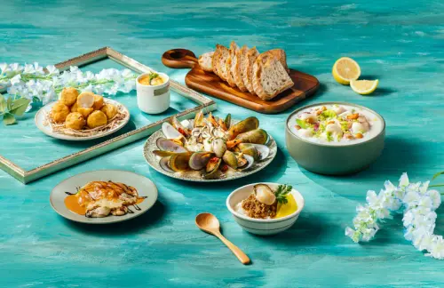 ▲煙波飯店新竹湖濱館「莫內饗宴」加碼新菜，將有23道澎湖主題菜色通通吃到飽。（圖／煙波飯店提供）