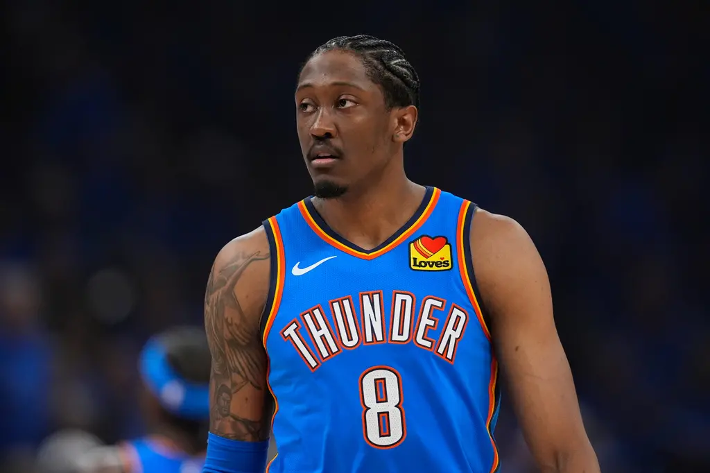▲剛從腿筋傷勢中回歸的主力前鋒「J-Dub」傑倫·威廉斯（Jalen Williams）的狀態更是令球迷擔憂，替補出戰全場僅有1分進帳。（圖／美聯社／達志影像）