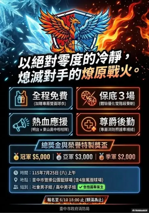 中市消防局鳳凰籃球爭霸賽 一場「冰與火」的對決