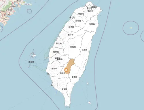 ▲瞬間雨勢驚人！水利署今日下午一度對高雄市桃源區發布「二級淹水警戒」（如圖），雖然目前該預警已取消，但氣象署強調南部山區對流依然旺盛，民眾仍不可掉以輕心。（圖／翻攝自水利署官網）