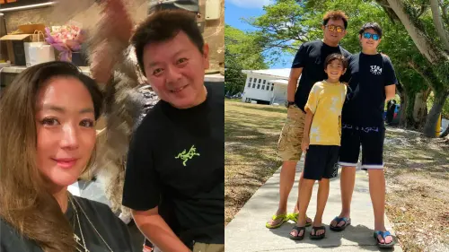 ▲庹宗康（左圖右）和太太KiKi（左圖左）及2個兒子定居關島。（圖／翻攝自庹宗康 Shotgun臉書）