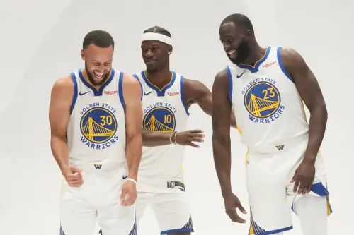 ▲柯瑞（Stephen Curry）、巴特勒（Jimmy Butler）、格林（Draymond Green）雖為勇士主力，但都已超過35歲。（圖／美聯／達志影像）