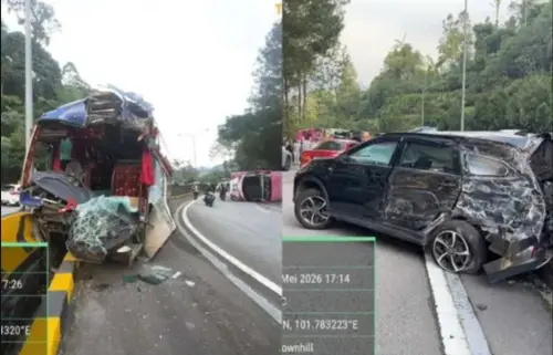 影／載滿外籍乘客！馬來西亞雲頂高原「2遊覽車撞休旅車」釀7傷