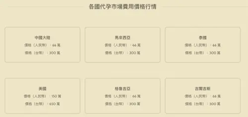 ▲福利寶貝生殖中心公開許多國家代孕價格。（圖／翻攝自官網）