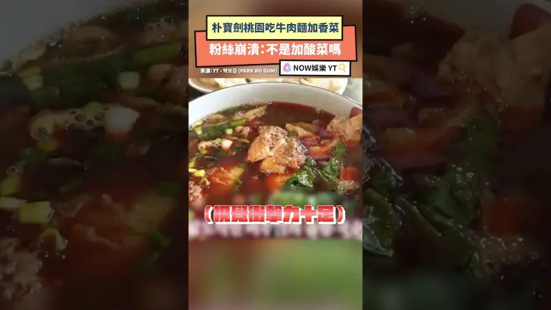 朴寶劍桃園吃牛肉麵加香菜 粉絲崩潰：不是加酸菜嗎