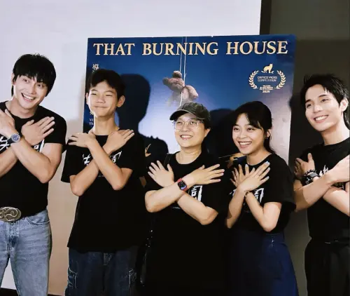 ▲《失樂園》范少勳（左起）、洪君昊、導演蔡銀娟、李夢苡樺、陳彥嘉一起出席放映相關活動。（圖／冬候鳥電影 、文策院提供）
