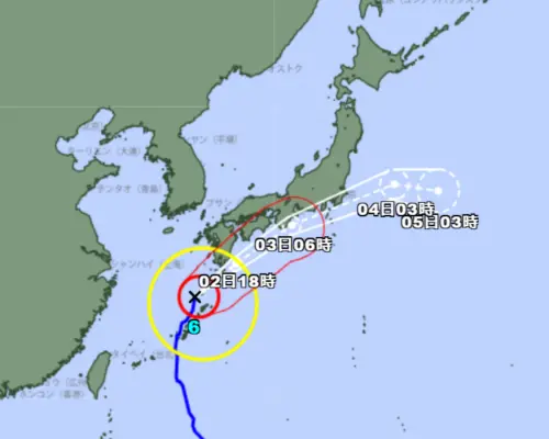 薔蜜颱風持續朝日本移動！九州南部、奄美地區或出現線狀雨帶