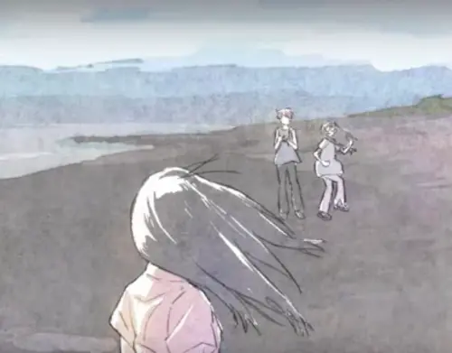 ▲《上伊那牡丹，醉姿如百合》片尾畫面出現宜蘭海岸與龜山島景色，讓不少宜蘭人開始猜測實際地點。（圖／翻攝自巴哈姆特）