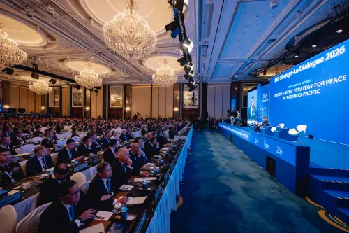 US Defense Secretary Pete Hegseth delivers remarks at the IISS Shangri-La Dialogue in Singapore on May 30, 2026. (IISS)