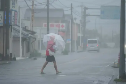 ▲隨著薔蜜颱風北上，日本東海地區、關東地區及東北地區持續受到豪雨侵襲。（圖／美聯社／達志影像）