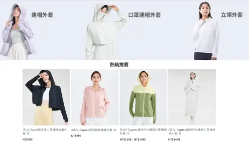 ▲實際查詢官網，UV100防曬外套最便宜999元就能入手一件，最貴則要1499元。（圖／UV100官網）