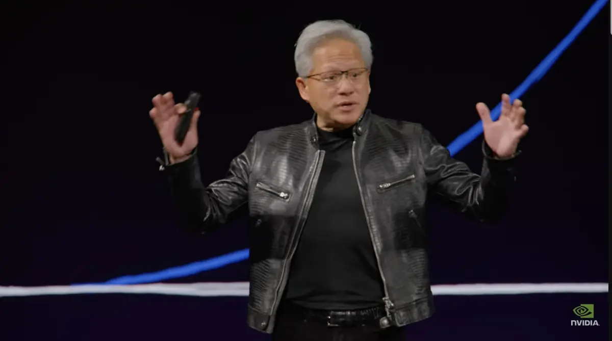 ▲科技巨擘的在地情懷！輝達執行長黃仁勳於 GTC 主題演講謝幕影片中拋出感性炸彈，推出大藏台語金曲彩蛋的 AI 生成新歌 MV，真摯情感不僅讓全場爆哭，更被讚譽是用另一種智慧方式保護台灣。（圖／翻攝自 NVIDIA 官方 YouTube 直播）