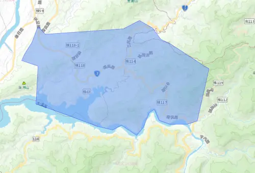 ▲桃園市大溪區、復興區6月4日停水影響範圍。（圖／台灣自來水公司）
