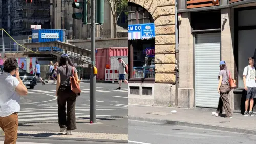 ▲ONCE在德國巧遇子瑜（戴藍帽者），她獨自一人走在大街上，不少粉絲憂心偶像的安全問題。（圖／翻攝自Threads、X）