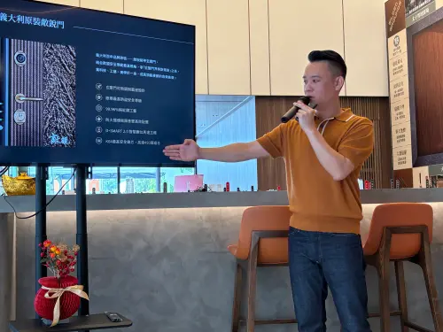 ▲舜元建設經理林龍文分享，此案源自他童年在自然中與家人相處的純粹記憶，希望在繁忙都市中為住戶找回與土地、知己的深度共鳴，（圖／記者金武鳳攝，2026.6.4)