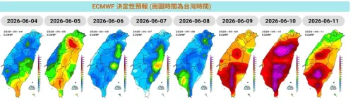 ▲強降雨重頭戲將在下周二6月9日開始上演好幾天，屆時有西南季風加持的梅雨滯留鋒面，將在台灣上空徘徊，全台天氣將變得相當不穩定，尤其中南部要防範豪雨成災。（圖／觀氣象看天氣）