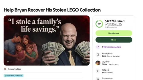 ▲Ben退而求其次，透過全美最大募捐平台GoFundMe幫助83歲老翁，未料獲得比原先20萬美元收藏還高的42.7萬美元（約1350萬元新台幣）。（圖／翻攝自GoFundMe官網）