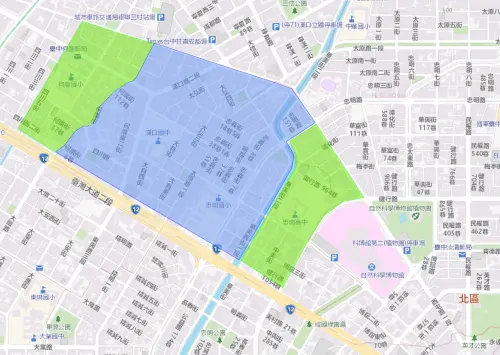 ▲台中市6月8日停水影響範圍。（圖／台灣自來水公司）