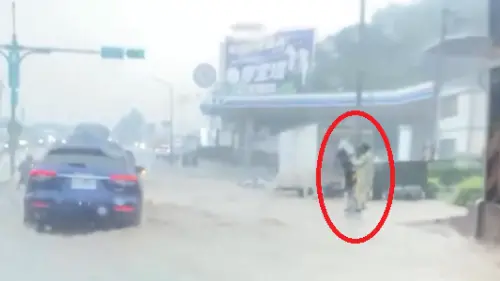 快訊／雙北午後雨轟爆！板橋多處積水　鶯歌騎士機車沖倒抱電線桿
