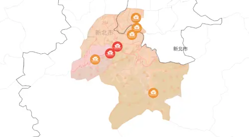 ▲經濟部水利署今（8）日14點20分發布最新淹水警戒範圍。