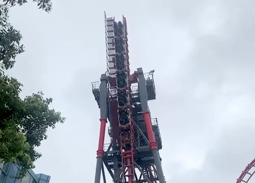 麗寶斷軌雲霄飛車又卡空中！恐怖受困8分鐘　官方揭強風暴雨停駛